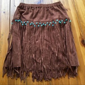Western Beaded Fringe Skirt Tasha Polizzi Brown